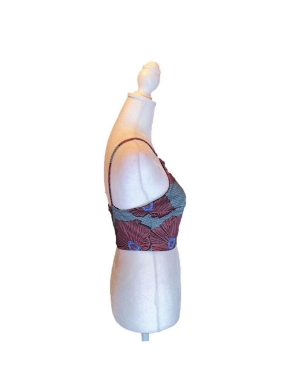 TOPSHOP Floral Crop Halter Top Size 4 - Picture 6 of 9
